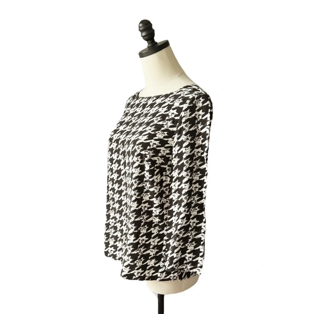 Hobbs Floretta Houndstooth Check Blouse | US 6 - Picture 4 of 10
